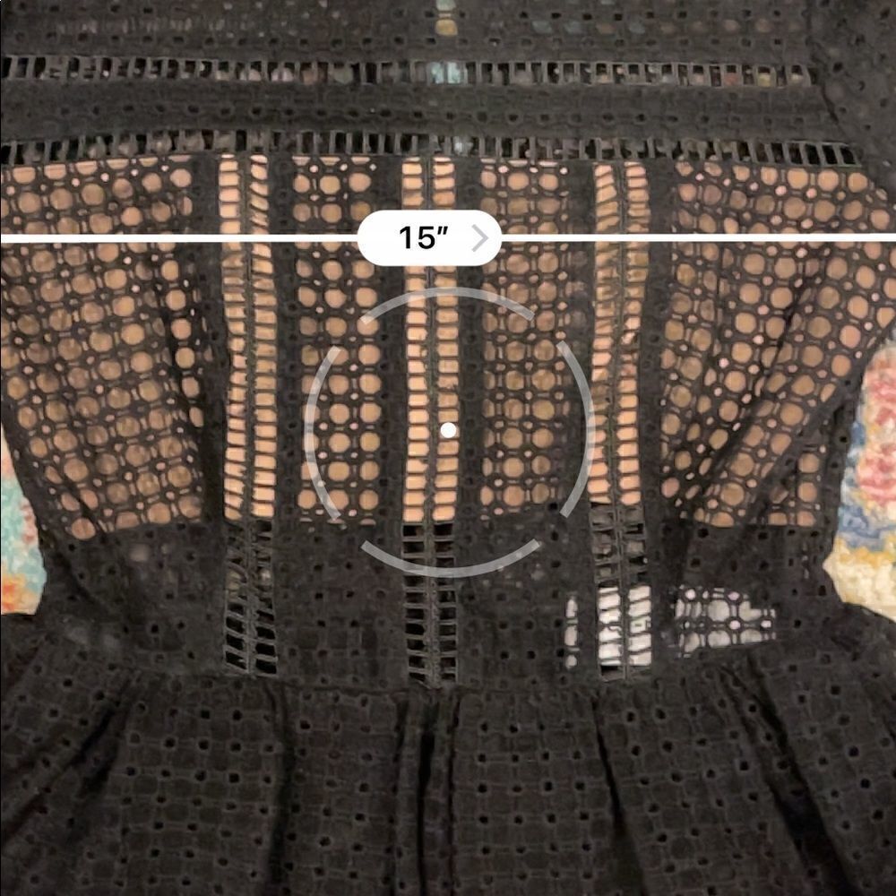 Black Self Portrait Eyelet Peplum Top - Picture 11 of 12